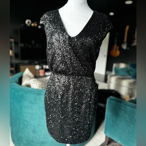 Little black dress, sequin, short, sleeveless